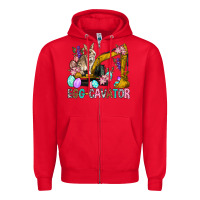 Red Egg Cavator Easter Zipper Hoodie - BundleAndBundleShop