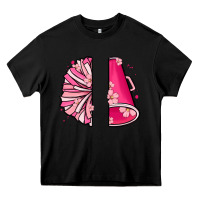 Black custom name cheerleader with megaphone Heavy Core Tee - MaliasSmallBusiness