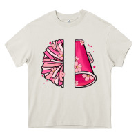 Cream custom name cheerleader with megaphone Heavy Core Tee - MaliasSmallBusiness
