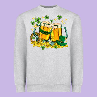 St. Patrick's Day Beer Heavyweight Sweatshirt Designed By Howdyjamesfarm