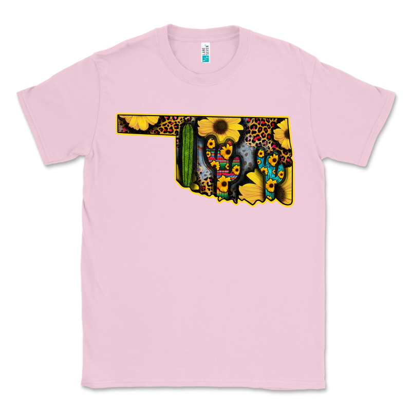 Western Oklahoma Map Sunflower Pattern Classic Tee by Bettercallsaul | Teevron