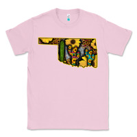 Bubblegum Pink Western Oklahoma Map Sunflower Pattern Classic Tee - Bettercallsaul