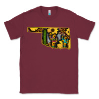 Burgundy Western Oklahoma Map Sunflower Pattern Classic Tee - Bettercallsaul