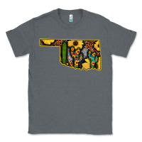 Charcoal Heather Western Oklahoma Map Sunflower Pattern Classic Tee - Bettercallsaul