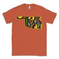 Copper Western Oklahoma Map Sunflower Pattern Classic Tee - Bettercallsaul