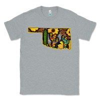 Heather Grey Western Oklahoma Map Sunflower Pattern Classic Tee - Bettercallsaul