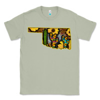 Matcha Western Oklahoma Map Sunflower Pattern Classic Tee - Bettercallsaul