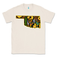 Natural Western Oklahoma Map Sunflower Pattern Classic Tee - Bettercallsaul