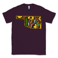Plum Western Oklahoma Map Sunflower Pattern Classic Tee - Bettercallsaul