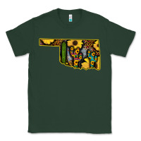 Sports Green Western Oklahoma Map Sunflower Pattern Classic Tee - Bettercallsaul