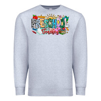 Heather Grey Precschool Teacher Premium Sweatshirt - CowhideDigitalArt