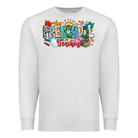 Oatmeal Heather Precschool Teacher Premium Sweatshirt - CowhideDigitalArt