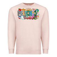 Pale Pink Precschool Teacher Premium Sweatshirt - CowhideDigitalArt