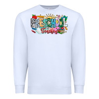 White Precschool Teacher Premium Sweatshirt - CowhideDigitalArt