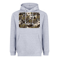 Heather Grey Longhorn Pattern Heavyweight Hoodie - CowhideDigitalArt