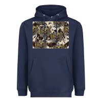 Navy Longhorn Pattern Heavyweight Hoodie - CowhideDigitalArt