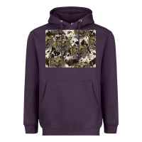 Plum Longhorn Pattern Heavyweight Hoodie - CowhideDigitalArt