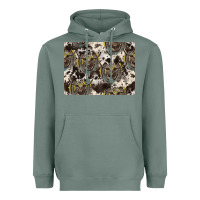 Sage Longhorn Pattern Heavyweight Hoodie - CowhideDigitalArt