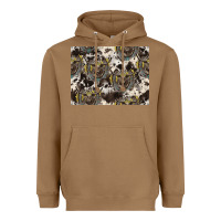 Toasted Coconut Longhorn Pattern Heavyweight Hoodie - CowhideDigitalArt