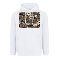 White Longhorn Pattern Heavyweight Hoodie - CowhideDigitalArt