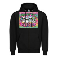 Black chilling with my peeps Zipper Hoodie - FaDigitalArtStudio