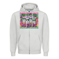Dove Grey chilling with my peeps Zipper Hoodie - FaDigitalArtStudio