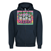 Navy chilling with my peeps Zipper Hoodie - FaDigitalArtStudio