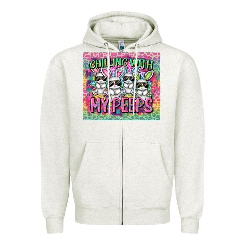 Chilling With My Peeps Zipper Hoodie by FaDigitalArtStudio | Teevron