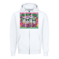 White chilling with my peeps Zipper Hoodie - FaDigitalArtStudio