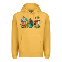Mustard western coffee cups with sunflower and gemstone bbs Premium Hoodie - BundleAndBundleShop