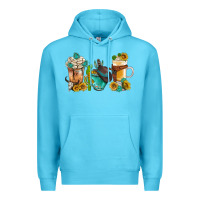 Ocean Blue western coffee cups with sunflower and gemstone bbs Premium Hoodie - BundleAndBundleShop