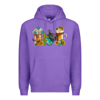 Purple western coffee cups with sunflower and gemstone bbs Premium Hoodie - BundleAndBundleShop