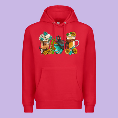 Western Coffee Cups With Sunflower And Gemstone Bbs Premium Hoodie Designed By Bundleandbundleshop