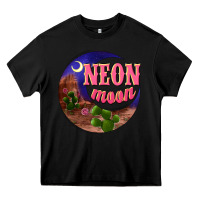 Black neon moon Heavy Core Tee - NancyCooperArtShop