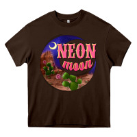 Chocolate Brown neon moon Heavy Core Tee - NancyCooperArtShop