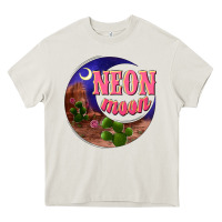 Cream neon moon Heavy Core Tee - NancyCooperArtShop
