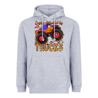 Heather Grey Easily Distracted By Trucks Heavyweight Hoodie - CowhideDigitalArt