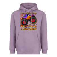 Lavender Easily Distracted By Trucks Heavyweight Hoodie - CowhideDigitalArt