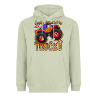 Matcha Easily Distracted By Trucks Heavyweight Hoodie - CowhideDigitalArt
