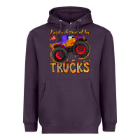 Plum Easily Distracted By Trucks Heavyweight Hoodie - CowhideDigitalArt