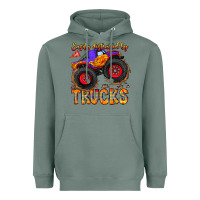 Sage Easily Distracted By Trucks Heavyweight Hoodie - CowhideDigitalArt