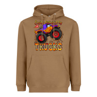 Toasted Coconut Easily Distracted By Trucks Heavyweight Hoodie - CowhideDigitalArt