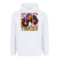 White Easily Distracted By Trucks Heavyweight Hoodie - CowhideDigitalArt