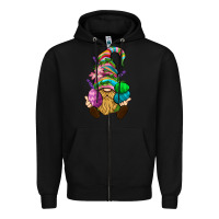 Black Easter Holding Eggs Gnome Zipper Hoodie - BundleAndBundleShop