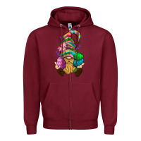 Burgundy Easter Holding Eggs Gnome Zipper Hoodie - BundleAndBundleShop