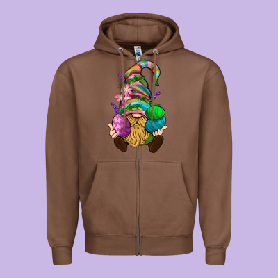 Easter Holding Eggs Gnome Zipper Hoodie Designed By Bundleandbundleshop