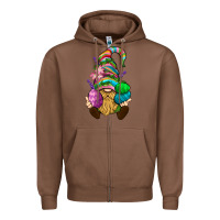 Chestnut Easter Holding Eggs Gnome Zipper Hoodie - BundleAndBundleShop