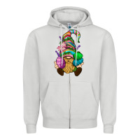 Dove Grey Easter Holding Eggs Gnome Zipper Hoodie - BundleAndBundleShop