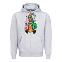 Heather Grey Easter Holding Eggs Gnome Zipper Hoodie - BundleAndBundleShop
