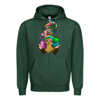 Sports Green Easter Holding Eggs Gnome Zipper Hoodie - BundleAndBundleShop